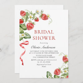 Invitación Acuarela de moda Meadow Strawberry Brin Shower