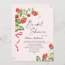 Invitación Acuarela de moda Meadow Strawberry Brin Shower