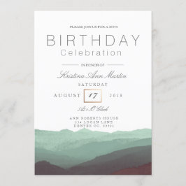 Invitación Acuarela de montaña de moda | Celebración del cump