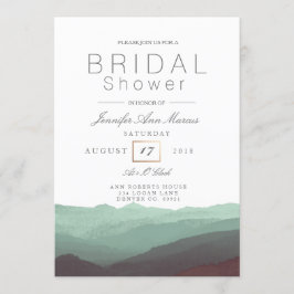 Invitación Acuarela de montaña de moda | Ducha de novia