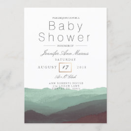 Invitación Acuarela de montaña de moda | Pastel Baby Shower