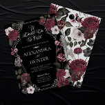 Invitación Acuarela de muerte de petróleo Boda floral gótico<br><div class="desc">Nada grita "¡Lo hago!" como un boda gótico inspirado en Halloween. Prepárense para una celebración hermosa como ninguna otra con nuestro esqueleto de la parte "Hasta la muerte nos hacen" y la floral invitación a la boda gótica de Halloween. Nuestra hermosa invitación a la boda incluye nuestras flores de acuarela...</div>