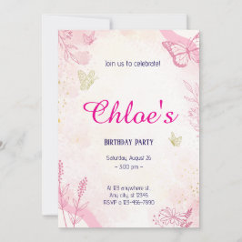 Invitación Acuarela de oro rosa