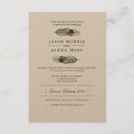 Invitación Acuarela de plumas | Elegante Boda Boho