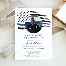 Acuarela de policía Bandera delgada de la línea az