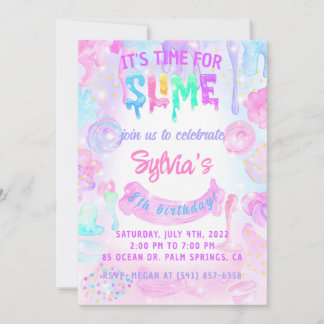 Invitación Acuarela de Slime