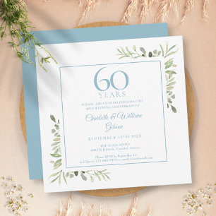 Invitación Acuarela de vegetación del 60 aniversario de diama