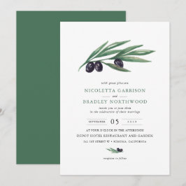 Invitación Acuarela deja Boda de olivo