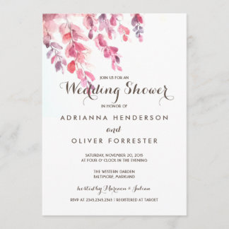Invitación Acuarela deja ducha de matrimonio de Moda