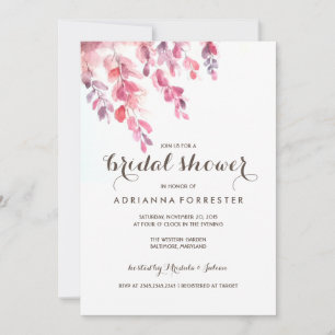 Invitación Acuarela deja Moda a ducha nupcial