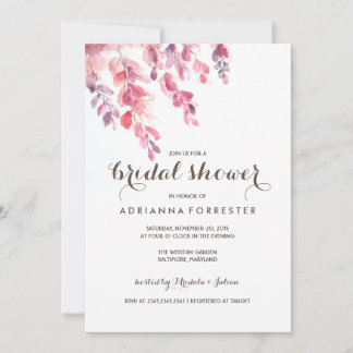 Invitación Acuarela deja Moda a ducha nupcial