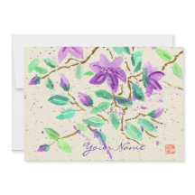 Acuarela del Clematis púrpura que pinta el papel