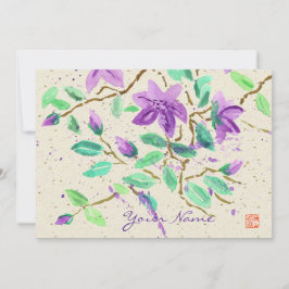 Invitación Acuarela del Clematis púrpura que pinta el papel