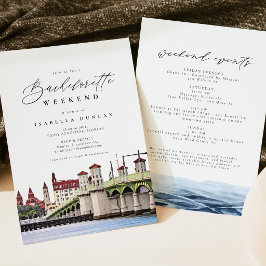 Invitación Acuarela del horizonte de la playa de Saint August