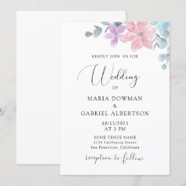 Invitación Acuarela delicada boda botánico pastel floral