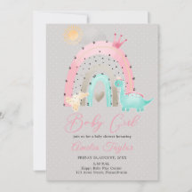 Acuarela Dinosaurio Bebé Chica Dino