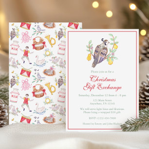 Invitación Acuarela Doce días de Fiesta de Navidades