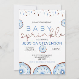 Invitación Acuarela Donuts Bebé Sprinkle Shower