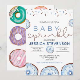 Invitación Acuarela Donuts Bebé Sprinkle Shower