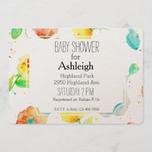 Invitación Acuarela Ducha bebé