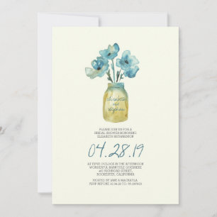 Invitación acuarela ducha de novia floral