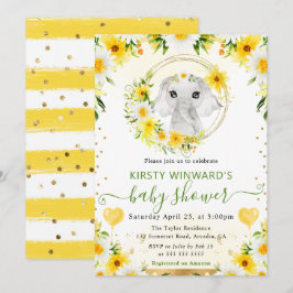 Invitación Acuarela Dulce Elefante de la Jungla Baby Shower