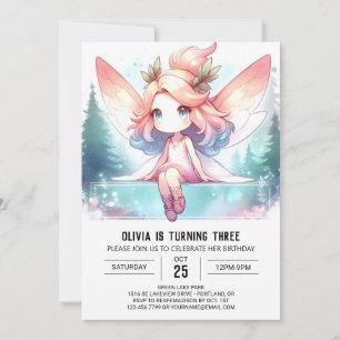 Invitación Acuarela Dulce Fairy Cumpleaños