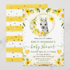 Invitación Acuarela Dulce Jungla Cebra Baby Shower