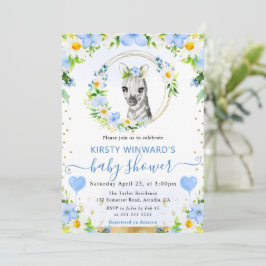Invitación Acuarela Dulce Jungla Cebra Baby Shower