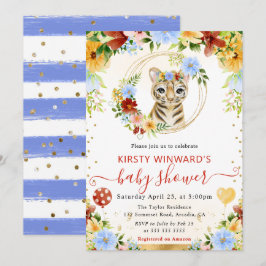 Invitación Acuarela Dulce Jungla Tigre Baby Shower