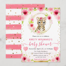 Invitación Acuarela Dulce Jungla Tigre Baby Shower
