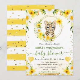 Invitación Acuarela Dulce Jungla Tigre Baby Shower