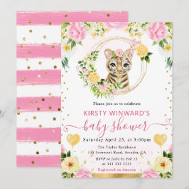 Invitación Acuarela Dulce Jungla Tigre Baby Shower