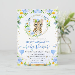 Invitación Acuarela Dulce Jungla Tigre Baby Shower