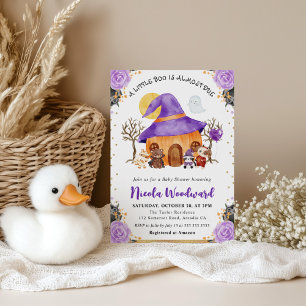 Invitación Acuarela Dulce o Truco Fiesta de Bebé de Halloween
