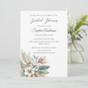 Invitación Acuarela Elegancia tropical- Ducha nupcial-