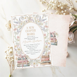 Invitación Acuarela elegante comienza un nuevo capítulo Flor
