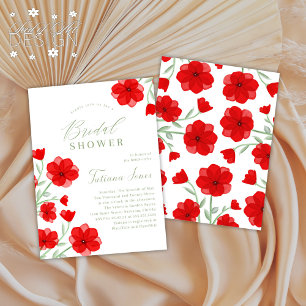 Invitación Acuarela elegante de amapola floral para despedida