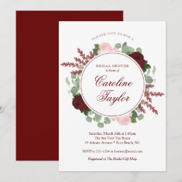 Invitación Acuarela elegante de la ducha nupcial floral de