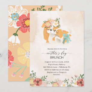 Invitación Acuarela Elegante Madre es brunch día bebé showe