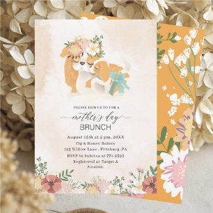 Invitación Acuarela Elegante Madre es brunch día bebé showe