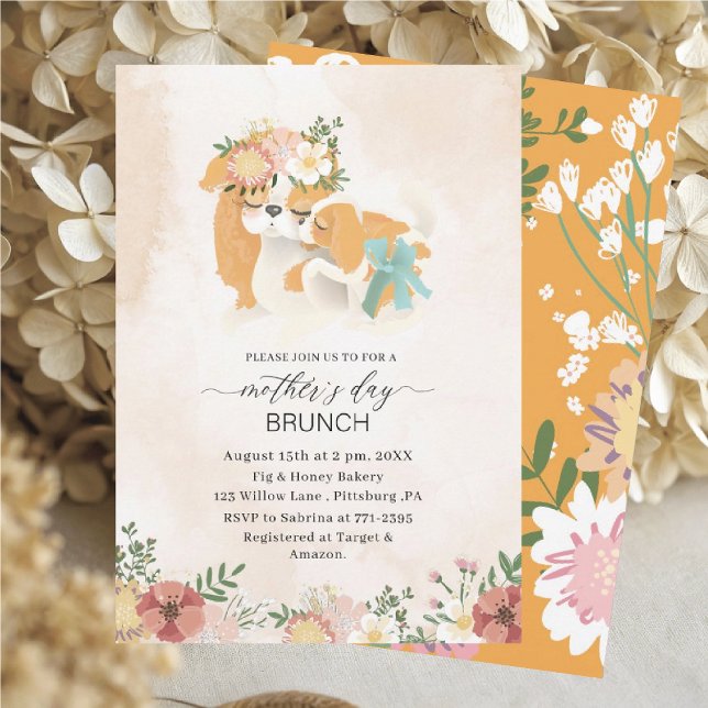 Invitación Acuarela Elegante Madre es brunch día bebé showe (Subido por el creador)