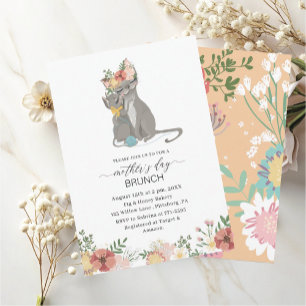 Invitación Acuarela Elegante Madre es brunch día bebé showe