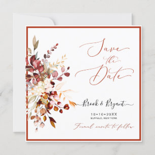 Invitación Acuarela Elegante Otoño Rústico Goma Eucalipto