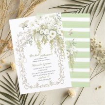 Acuarela Elegante Verde Pastel Floral Boda