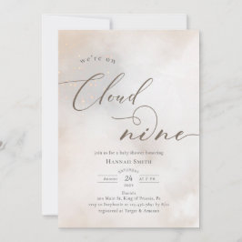 Invitación Acuarela En El Baby Shower De Cloud 9
