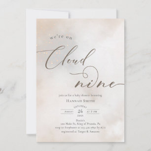 Invitación Acuarela En El Baby Shower De Cloud 9