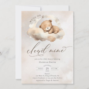 Invitación Acuarela En El Baby Shower De Cloud 9