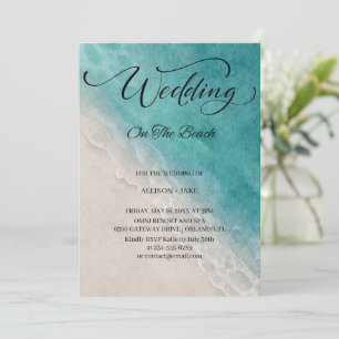 Invitación Acuarela En El Boda De Fotografías De La Playa