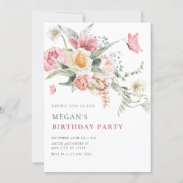 Invitación acuarela estética floral pastel